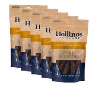 Hollings Pork Sausages Dog Treats, Delicious, Nutritious Air Dried Chews for Adult Dogs, 100% Gluten Free & Made with 100% Natural Ingredients 1kg (Pack of 5)