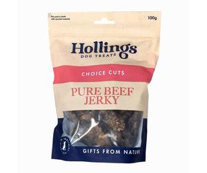 Hollings Pure Beef Jerky - Size: 100g - Treats for Dogs
