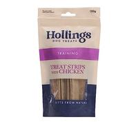 Hollings Treat Strips with Chicken Dog Training Treats, 100% Natural, Air Dried Chicken Strips for Adult Dogs, Gluten Free & High in Protein (100g)