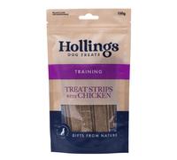 Hollings Treat Strips with Chicken Dog Training Treats, 100% Natural, Air Dried Chicken Strips for Adult Dogs, Gluten Free & High in Protein (100g)