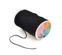 Hollosport Round 3mm Elastic Cord for Masks, 1/8 Inch Soft Thin Elastic String Rope Band for Sewing (Black, 100M)