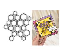 Hollow Background Die Cuts for Card Making, Honeycomb Pattern Metal Cutting Dies for Paper Scrapbooking, DIY Stencils for Album Party Wedding Festivals Decoration