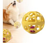 Hollow Balls, Be Lls Inside, Teeth Cleaning, Interactive Training, Plastic Rubber Ball for Pets, Hollow Ball for Dogs, Interactive Toy for Fetch Training (Yellow)