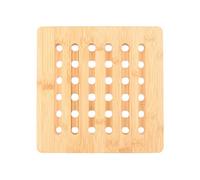 Hollow Bamboo Trivet Heat Resistant Mat for Kitchen Hot Pots and Pans Non-Slip Surface 200x200x12mm(Square)