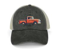 Hollow Baseball Cap Red Pickup Truck Carrying Classic Dad Hat Adjustable Cotton Baseball Hat Sport Visor Hat, Black, One size