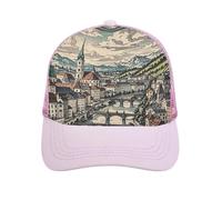 Hollow Baseball Cap Salzburg Region Baseball Hat Adjustable Hollow Hat Men Women's Mesh Hat Sun Visor Hat, Pink, One Size