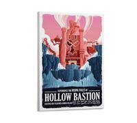 Hollow Bastion Kingdom-Hearts RPG Video Gaming Poster Canvas Wall Art Farmhouse Gallery Aesthetic Room Decor For Bedroom Bathroom 16x24inch(40x60cm)