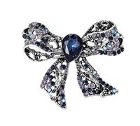 Hollow Bowknot Brooch with Glittering Rhinestones Vintage Alloy for Women Hollow Bowknot Brooch with Shining Rhinestones for Women Vintage Alloy Jewelry Accessory for Ladies