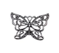 Hollow Butterfly Charms For Handmade Jewelry Assembly, 60x44mm, Antique Silver Color, 2 Pieces