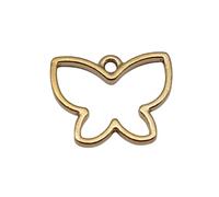 Hollow Butterfly Charms For Wire Wrapping Crafts, 18x14mm, Antique Gold Color, 20 Pieces