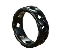 Hollow Chain Titaniumed Steel Rings Unisex Jewelry Secure Fit Size Vintage Styles Designs Corrosions Proof Casual Wear Steel Chain Rings, G, as described, as described