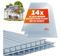 Hollow chamber multiwall sheets set of 14 transparent 4mm 1025m²