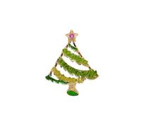 Hollow Christmas Tree Brooch Pin Crystal Rhinestone Star Lapel Pins Delicate Tiered Green Leaf Brooches Clothing Suit Dress Accessories Xmas Jewelry for Women