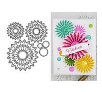 Hollow Circular Floral Pattern Die Cuts for Card Making, Wave Gear Border Metal Cutting Dies for Paper Scrapbooking, DIY Stencils for Album Party Wedding Festivals Decoration