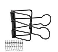 Hollow Clamps Small Paper Clamps, 2 Inch 51mm 30Pcs Strong Compression Simple Style Wire Clips for Papers (Black)