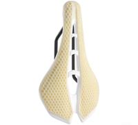 Hollow Core Cycling Saddle with 3D For HONEYCOMB Geometry for Balanced Weight Distribution and Reduced Perineal Pressure During Pedaling (Creamy White)