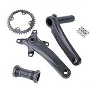 Hollow Crankset 104BCD Single Chainring MTB Crank for 9-12 Speed, 32-36T, 170mm Length, 29mm Spindle, Q-Factor 160mm, Alloy 6061+7075, Black(32T)