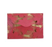 Hollow Creative Wedding Invitation Lily Guest Banquet Card for Wedding Ceremony(Red)