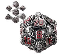 Hollow Cthulhu Metal Dice,Unique Dungeons and Dragons Polyhedral Dice Set for D&D TRPG,MTG,Pathfinder,Table Board Roll Playing Games D4 D6 D8 D10 D% D12 D20 (Black)
