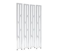 Hollow Decorative Room Divider, Floor-standing Privacy Screen with No-Drill Mounting for Living Room, Balcony, and Entrance