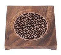 Hollow Designed Teapot Pad, Household Innovative Walnut Square Mat Heat Insulation Walnut Teapot Stand Deals Uk Tea Pot Ceramic Mat Stands Coaster Tea Accessories Trivets Er