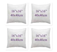 Hollow Fibre Cushion pads,Inners,scatters,Fillers,Stuffers for Home sofa Chair-Square/Rectangular Cushion Pads-Virgin Hollow fibre filled Bounce Back cushion pads in pack of 2,3 &4 (4, 16x16")