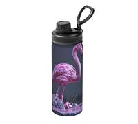 Hollow Flamingo Printing Print 18oz Sports Insulated Kettle Versatile Travel Bottle for Basketball Outdoor