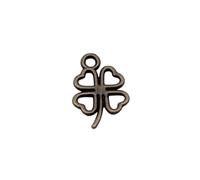 Hollow Four-Leaf Clover Charms For Wire Wrapping Crafts, 16x11mm, Antique Bronze Color, 40 Pieces