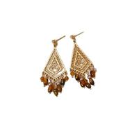 Hollow Geometric Beaded Earrings, Artistic Retro Melaleuca Style, Ear-Framing and Retro Vibe-Adding, Women's Daily Social Outfit Accessories