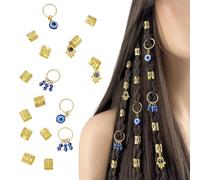 Hollow Hair Beads Set, 16Pcs Exotic Style Rings for Braids and Unique Dreadlock Charms for Multi-layer Braiding Non-slip Braid Accessories Golden BaseSets