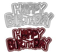 Hollow Happy Birthday Metal Die Cuts, Cutting Dies for Card Making Clearance, Embossing Dies for Scrapbooking, DIY Album Paper Cards Decoration