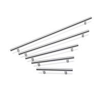 Hollow Kitchen Cabinets Stainless Steel T Bar Handle, 128mm Centres, Brushed Nickel, Pack Of 2
