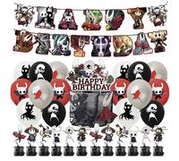 Hollow Knight Birthday Decorations Silksong Cake Topper Cupcake Toppers Banner Balloons Party Decorations Supplies for Game Fans