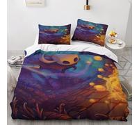 Hollow Knight Duvet Cover Quilt Cover Comforter Covers for Boys Girls 3D Printed Game Soft Microfiber Bedding Set with Zipper Closure with Pillow Cases 3 Pieces Double（200x200cm）