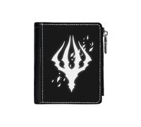 (Hollow Knight King's Brand_60) PU Wallet Compact Bifold with Zipper & Multiple Card Coins Slots Black Stylish Durable Graphic Design Print for Men Women Kids Christmas Gift
