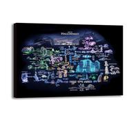 Hollow Knight Map Poster, Game Room PIcture, Game Wall Art, Video Game Canvas Wall Decor, Mural Art Print, Player Room Decoration, Hollow Knight Map, Framed Decoration
