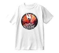 Hollow Knight Silksong Cotton T-Shirt Crewneck Short Sleeve Men Women Casual Fashion Tee (White,XL)