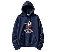 Hollow Knight Silksong Game Merch Hoodie Winter Men/Women Casual Long Sleeve Streetwear Sweatshirts Top (Navy Blue,M)