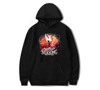 Hollow Knight Silksong Hoodie Women Men Long Sleeve Streetwear Hooded Pullover Sweatshirt (Black,XS)