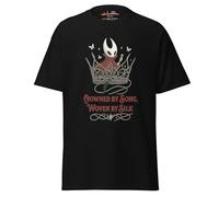 Hollow Knight Silksong Inspired T-Shirt - Fan-Made Hornet Crowned by Song Woven by Silk Artwork - Unisex Cotton Gamer Tee for Casual Wear & Streetwear Style (UK, Alpha, M, Regular, Regular, Black)
