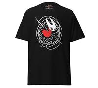 Hollow Knight Silksong Inspired T-Shirt, Fan-Made Hornet in Motion Artwork with Red Cloak, Unisex Cotton Gamer Tee for Casual Wear, Streetwear & Conventions (UK, Alpha, S, Regular, Regular, Black)