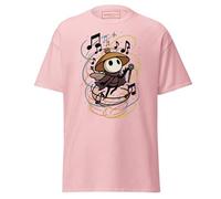 Hollow Knight Silksong Inspired T-Shirt, Fan-Made Sherma Musical Artwork with Notes & Energy Swirls, Unisex Cotton Gamer Tee, Casual Wear, Streetwear (UK, Alpha, XL, Regular, Regular, Light Pink)