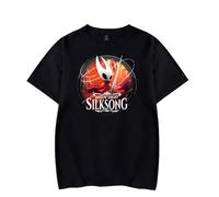 Hollow Knight Silksong Merch T-Shirt Short-Sleeved Unisex Fashion Casual Summer Stylish Design Tee (Black,L)