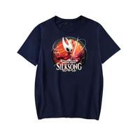 Hollow Knight Silksong Merch T-Shirt Short-Sleeved Unisex Fashion Casual Summer Stylish Design Tee (Navy Blue,L)