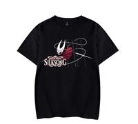 Hollow Knight Silksong Print Merch T-Shirt Short-Sleeved Unisex Fashion Casual Summer Stylish Design Tee (Black,L)
