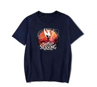Hollow Knight Silksong T-Shirt Crewneck Short Sleeve Women Men Casual Streetwear Tee (Navy,XXS)