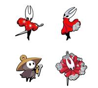 Hollow Knights Hornet＆Shermas Badge 4 Pieces, Game Figure Cosplay Brooch, Hollow Knights Silksongs Hornet and Shermas Pins Metal Badge