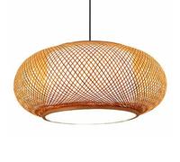 Hollow Lamp Shade Coastal Style Chandeliers Woven Wicker Bamboo Cage Parchment Pendant Lamp Bamboo Cage Light Fixtures E27 Rattan Ceiling Lamp for Farmhouse Bedroom Living Room - Beige