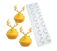 Hollow Leaf Silicone Mold Chocolate Candy 3D Hollow Leaf Candy Mold Food Cooking Meals Decorations Fondant Mold Polymer Clay Molds (Deer Horn K_10.32x3.12x0.12inch)