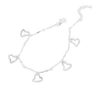 Hollow Love Anklet Women's Simple Sexy Mori Anklet Women's Ankle Chain Jewellery Africa Necklace (Silver, One Size)